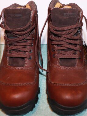 New Dunham Men's Steel Toe Boots Dark Brown Leather Size 7.5
